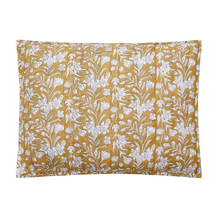 Peking Handicraft - Wholesale Quilt - BLOCK PRINT SKETCHED FLORAL QUILT - Laurel & Mayfair2