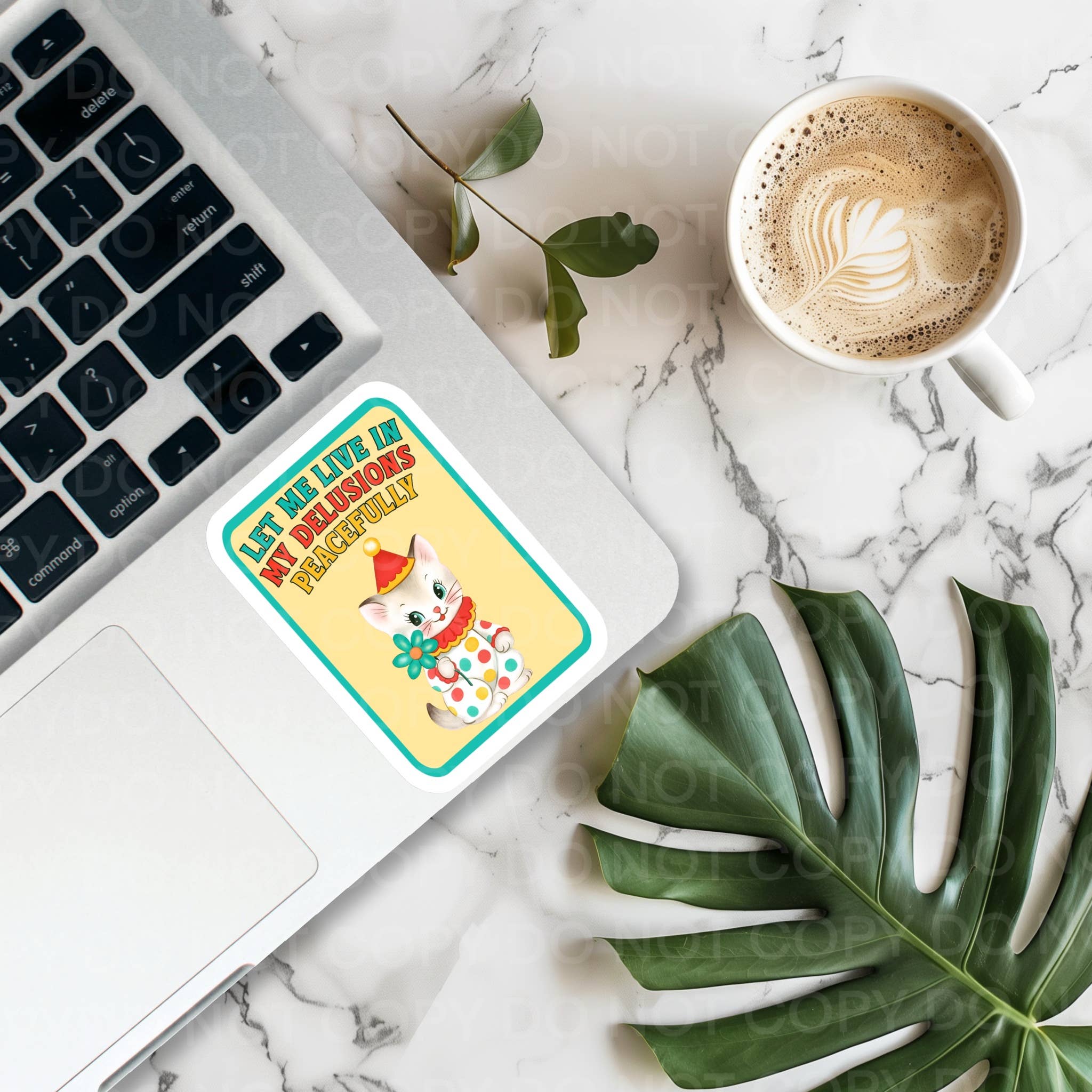 Ace the Pitmatian Co - Wholesale Sticker - Let Me Live In My Delusions Peacefully Cat Sticker0