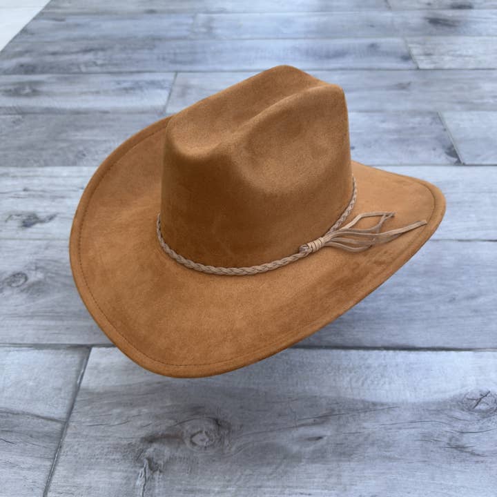Queens INC - Wholesale Cowboy Hat - Women's - π€ Vegan Suede Cattleman Cowboy Hat W/ Suede Hat Band 4
