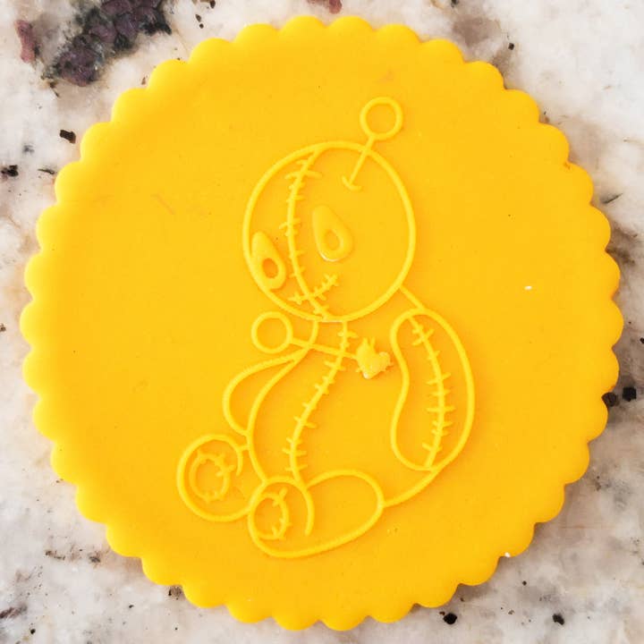 Scary Teddy Bear Halloween Cookie Biscuit POPup Stamp for wholesale by Cut Bake Stamp