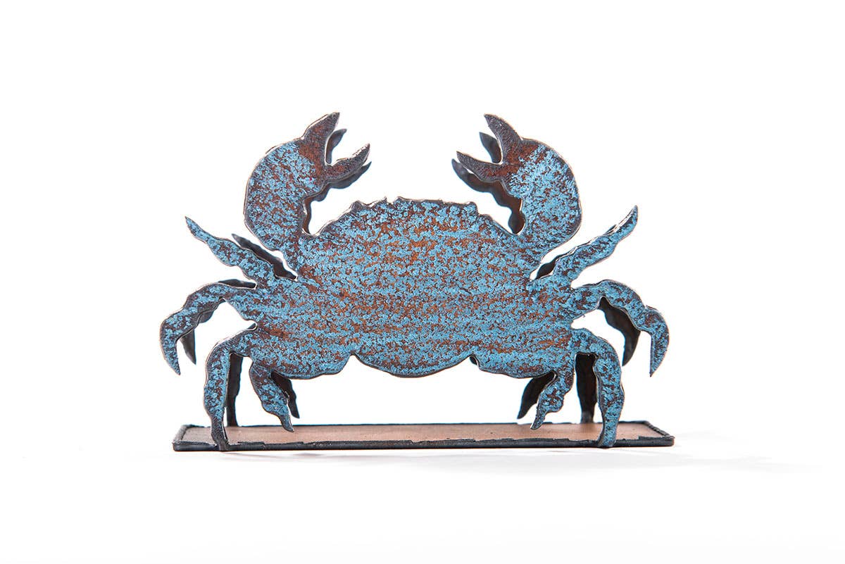 Whimsies - Wholesale Napkin Holder - Crab Napkin Holder recycled rustic metal tabletop kitchen1
