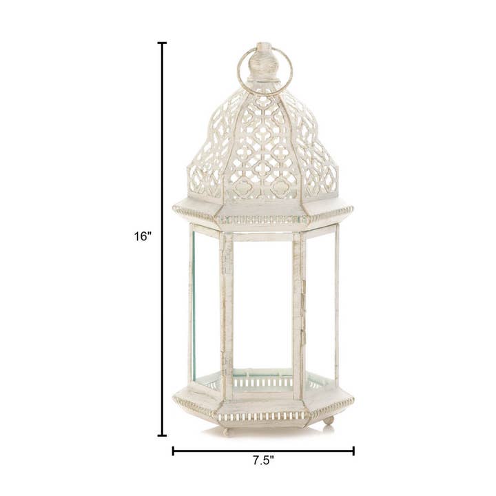 Zingz Home - Wholesale Lantern - Sublime Distressed White Large Lantern