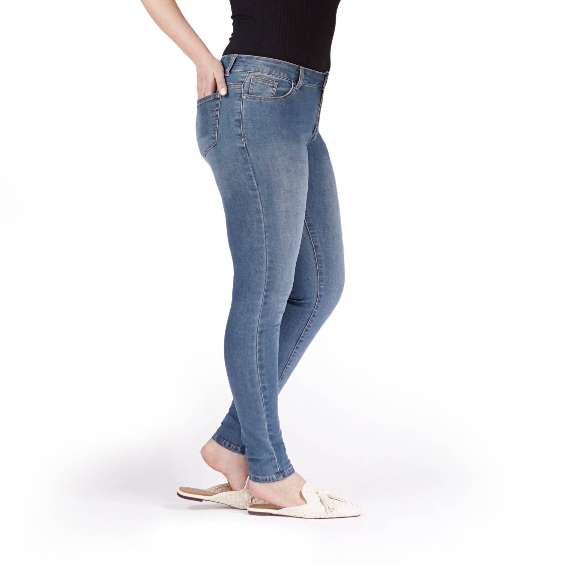 Bluberry Denim – Großhandel Jeans – Damen – Skinny Leg Colette aus blaubeerfarbenem Denim mit Reißverschluss4