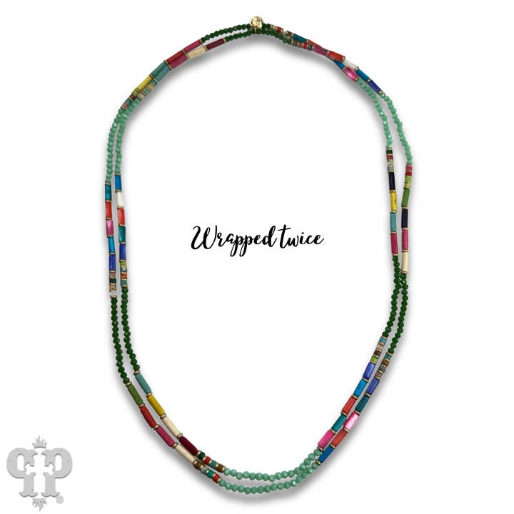 Pink Panache Brands - Wholesale Beaded/Pearl Necklace - Vibrant multi-color endless strand necklace