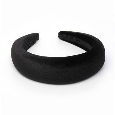 Black Velvet Padded Aliceband for wholesale by Inca UK