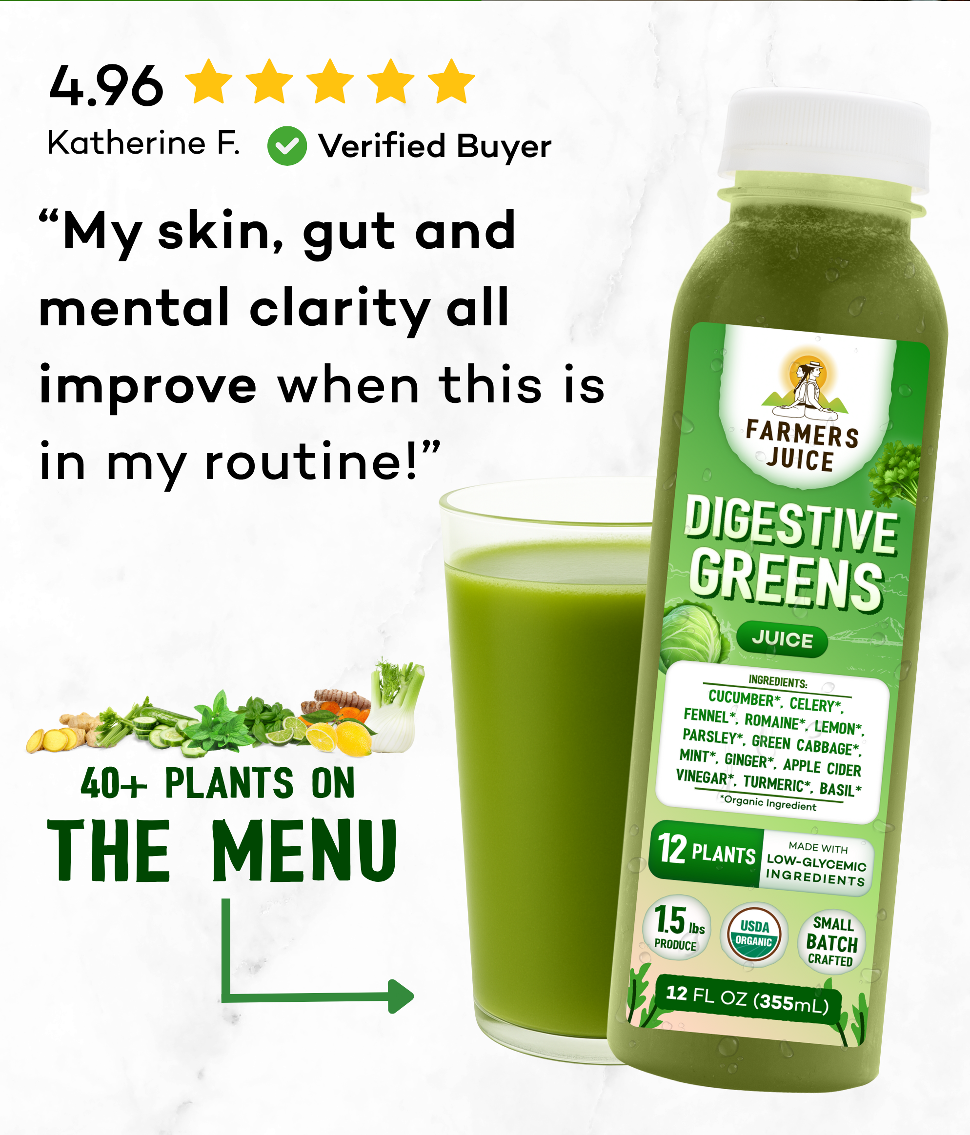 Farmer's Juice - Vente Jus bien-être/fortifiants - Jus Verts (Keto) | 18 Jus12