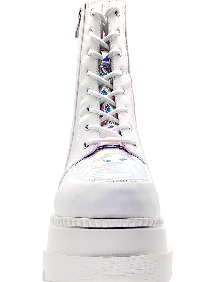 LASR - Wholesale Combat/Military Boots - Women's - x LASR Exclusive RADIO Liquid Love White Platform Boots4