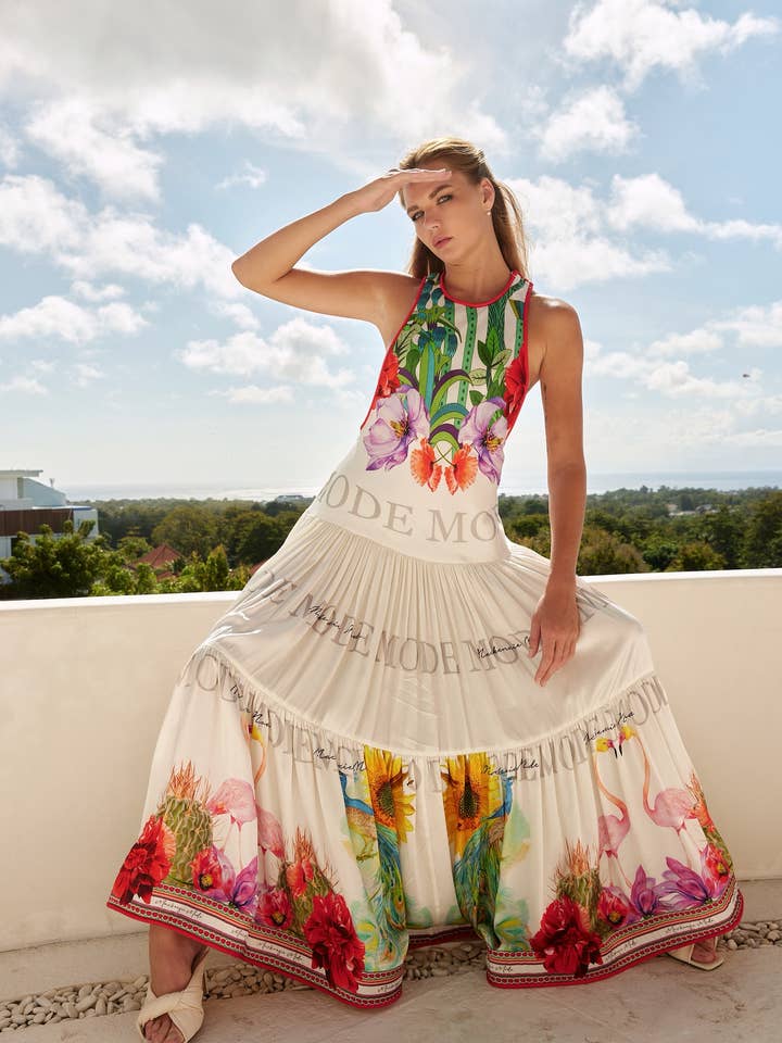 MACKENZIEMODE - Wholesale Dress – Women's - Flamingos Maxi14