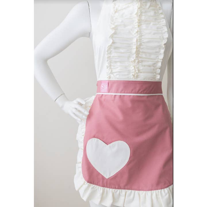 Sugar baby Aprons - Wholesale Apron - Charming pink and cream sweat heart baking apron