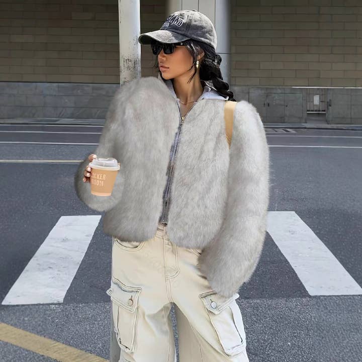 Marayn - Wholesale Jacket - Women's - Luxury Faux Fur Jacket Chic AutumnWinter European Style1