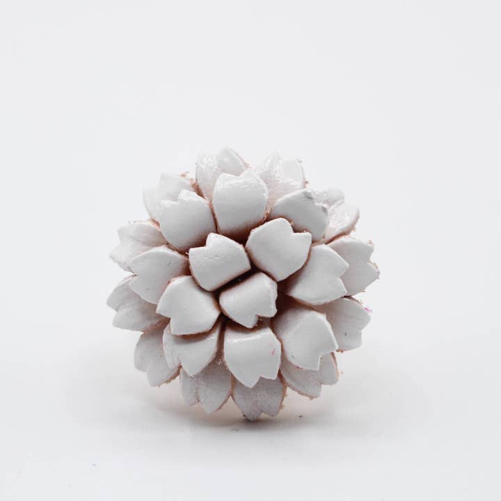 Sunflower Handmade leather inc - Wholesale Single Stone/Solitaire Ring - assorted leather flower ring7