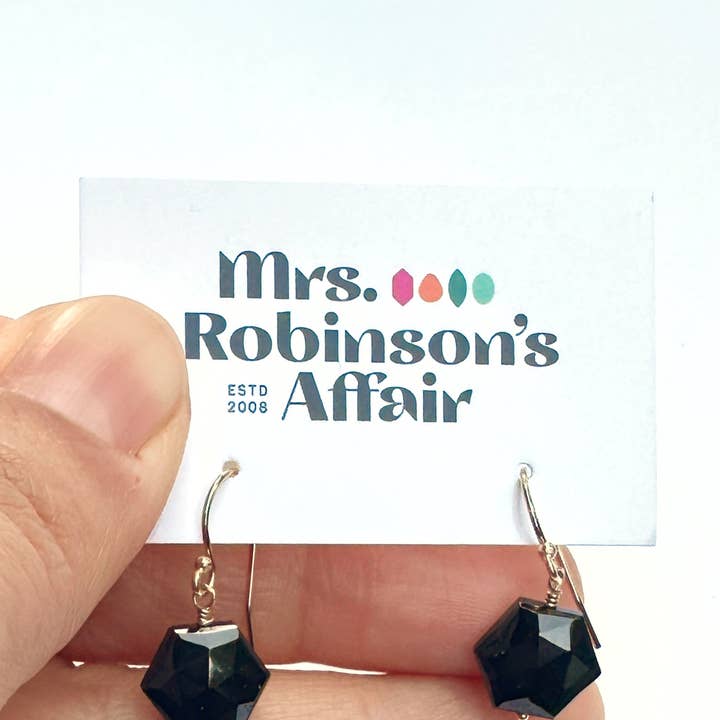 Mrs. Robinson's Affair - Wholesale Dangle Earrings - Simple Earrings - Spinel - Hexagon - Gold0