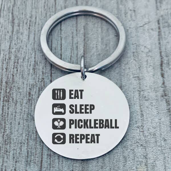 Born to Rally - Wholesale Keychain - Unisex - Eat Sleep Pickleball Repeat Keychain3