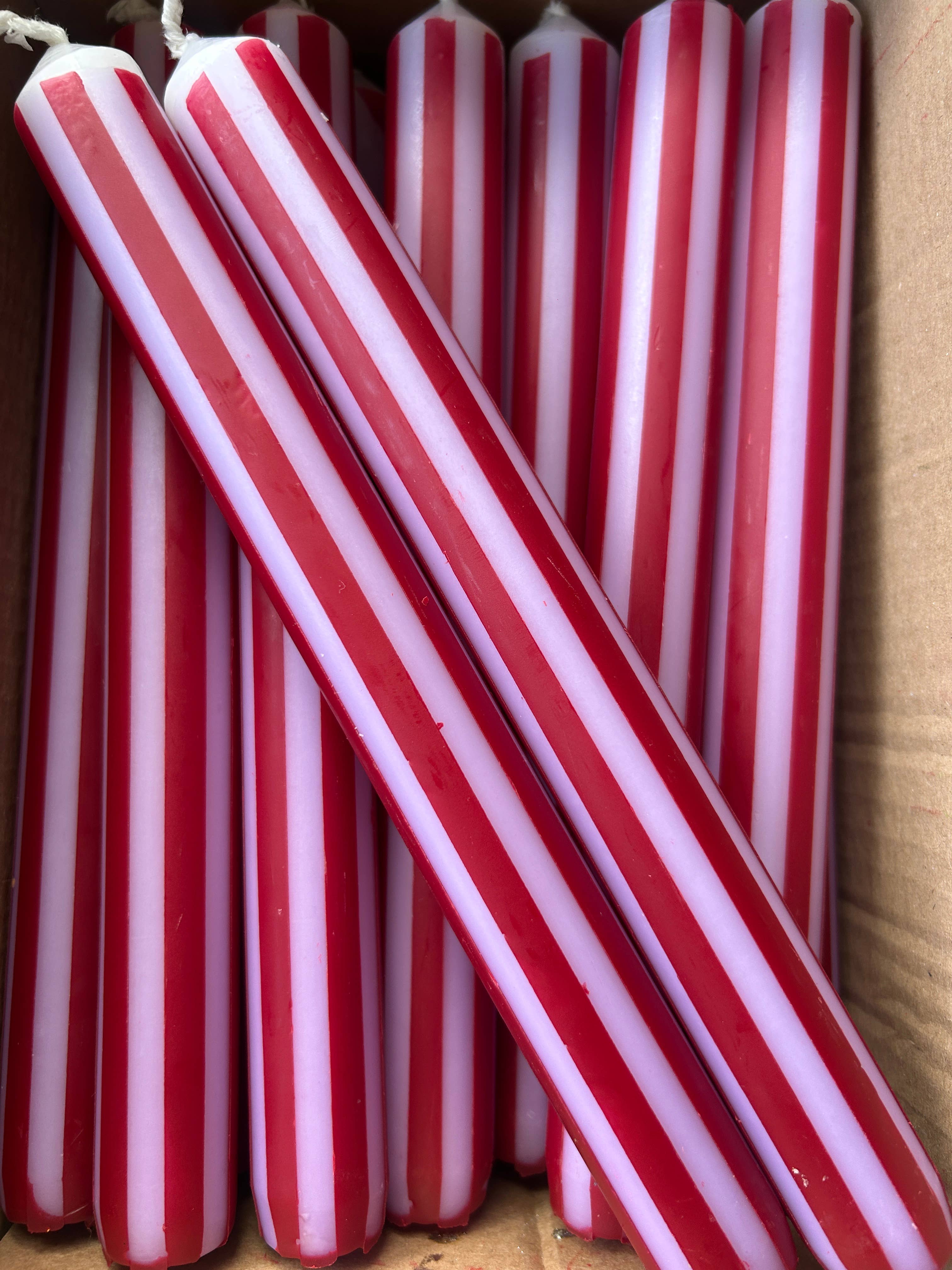 The Colour Emporium - Vente Bougies/bougeoirs coniques - RAYURES D'AUTOMNE INDIVIDUELLE14