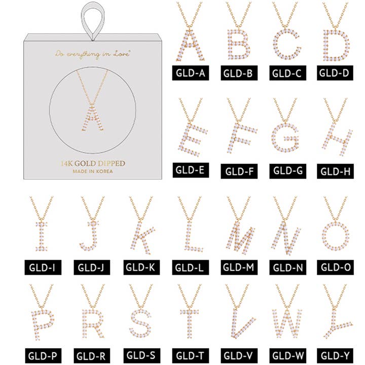 14K GOLD ÜBERZOGENE PERLEN-INITIALEN-HALSKETTE MESSING, SJN 330010GD für den Großhandel von JOIA ACCESSORIES