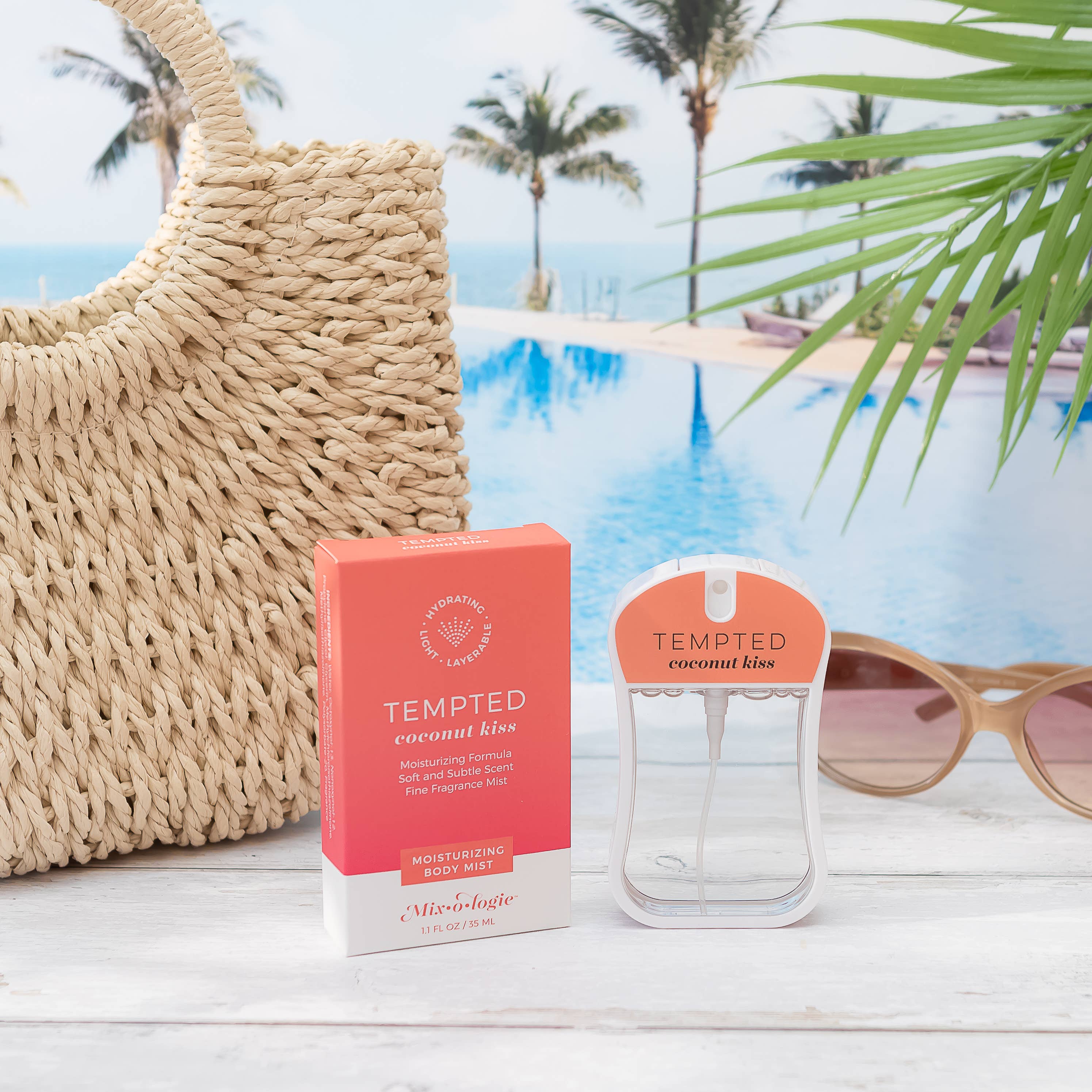 Mixologie - Wholesale Face & Body Mist/Water - Tempted (coconut kiss) | Moisturizing Body Mist (35 mL)1