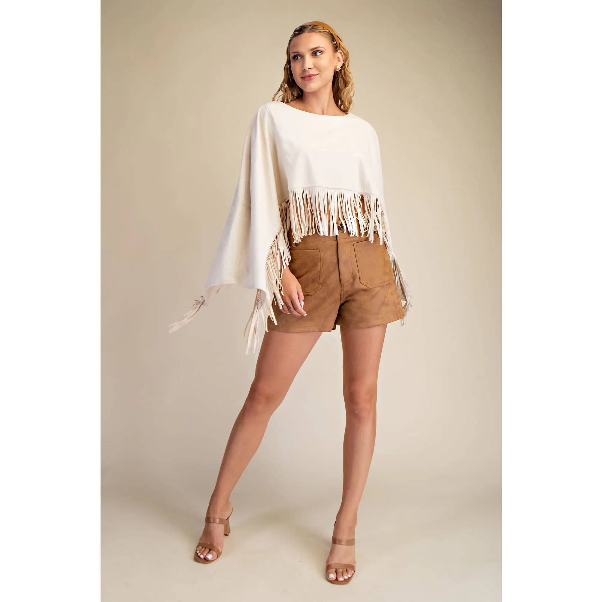 STYLE USA – wholesale Tunika - Dam – NY Sämsskinnsfransponcho18