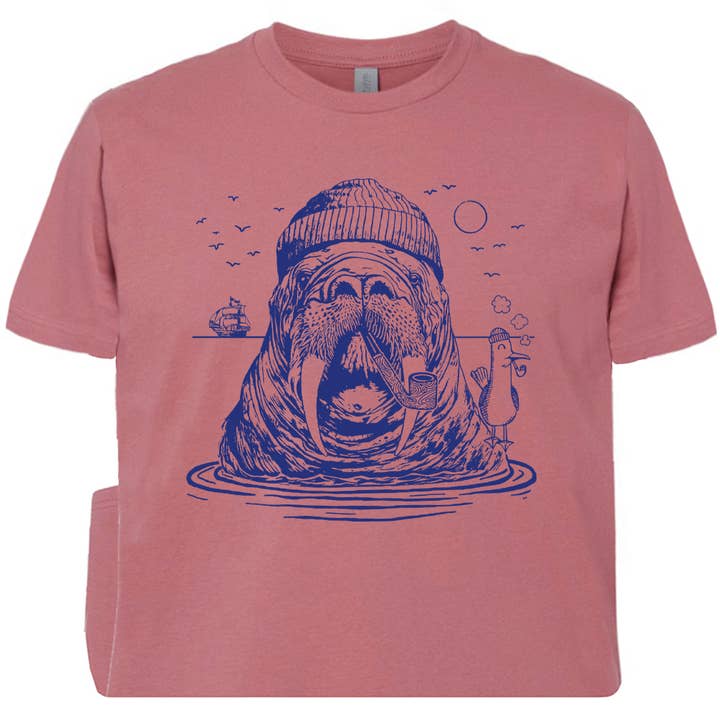 Walrus T Shirt Funny Surfing Graphic Shirt Beach Theme Tee for wholesale by Shirtmandude Co