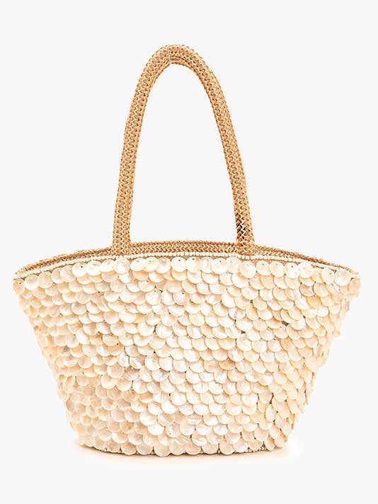 Rainbow Shell Beaded Tote for wholesale by America & Beyond