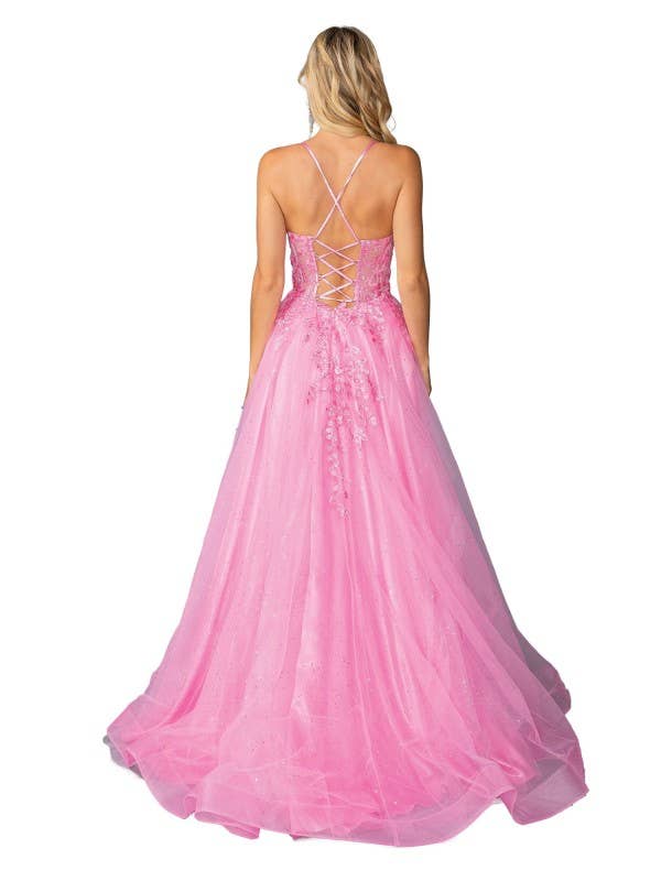 Dancing Queen Dress - Wholesale Gown - Women's - Applique Bodice and Glitter Overlay Prom Dress3