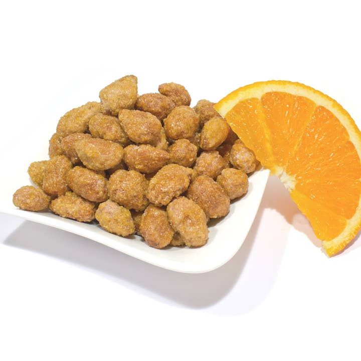 Nusssucht Deutsch Süßwaren - Venta al por mayor Frutos secos - Tarro de almendras naranjas quemadas 125g