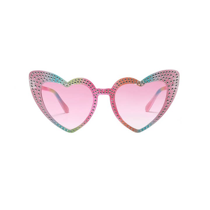 Prime Opticals - Wholesale Sunglasses - Kids - K3077, Cute Rhinestone Heart Kids Glasses