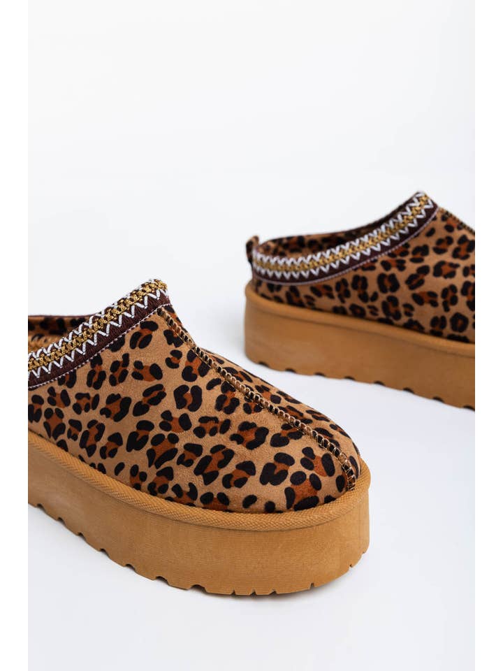 No Doubt Shoes - Wholesale Slides - Women's - Women's Faux Fur Lined Slipper Platform Sliders Aztec Mules 19