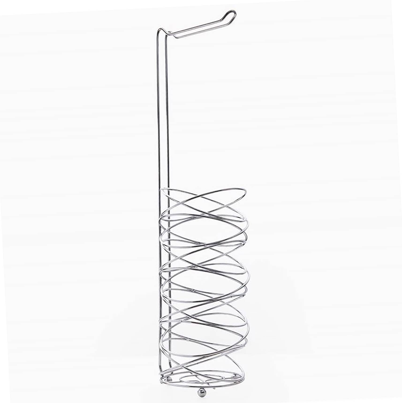 home mart goods – wholesale Toilet paper holder – 26" Tall - Silver Metal Toilet Paper Storage Stand Holder2