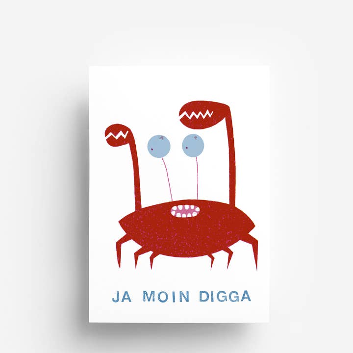 Moin Krabbe Postcard DIN A6 for wholesale by jungwiealt