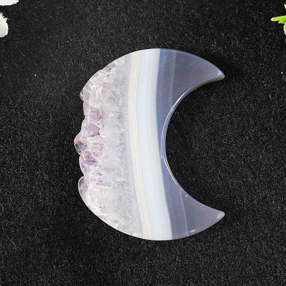 Natures Artifacts Inc - Wholesale Spiritual Stone/Crystal - Agate Druze Moon with Amethyst Druze