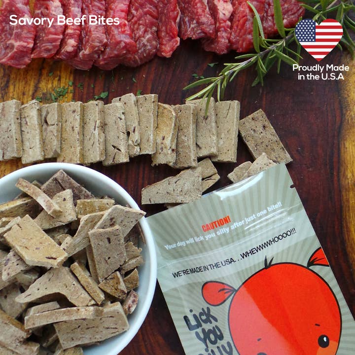 Lick You Silly Pet Products – wholesale Pet treats – Dog – 4oz Lick You Silly Premium BEEF freeze-dried dog treats