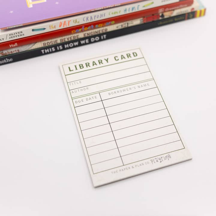 The Paper and Plan Co. - Wholesale Stationery/Notecard Set - Kids Playtime Pad® Library Card1