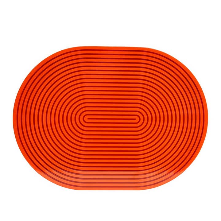 Tischsets mit lackierten Streifen, Orange und Rot für den Großhandel von Von Gern Home