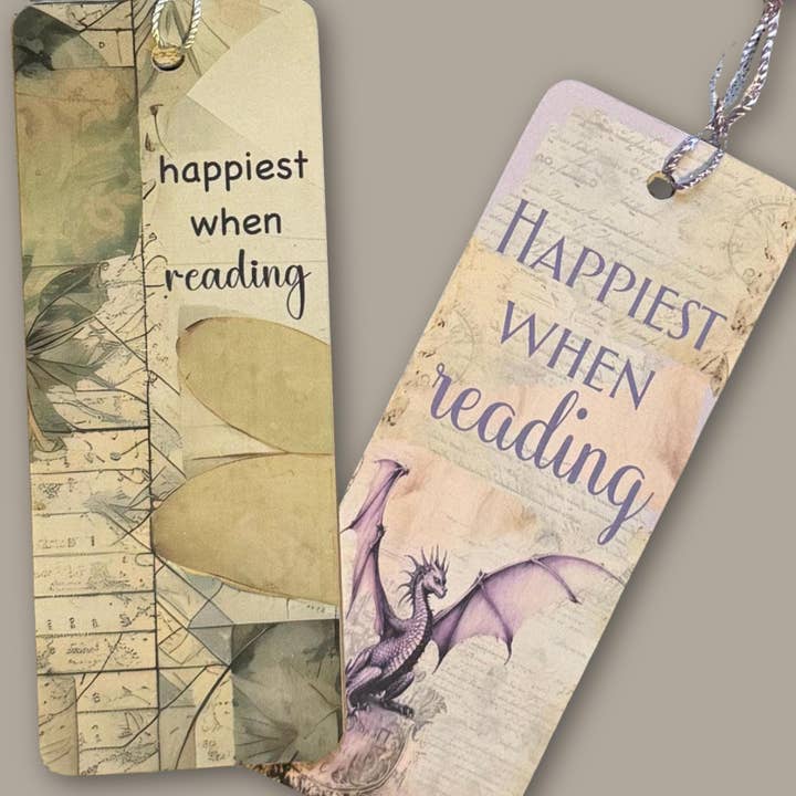 Più felice quando leggo segnalibro per diario di draghi. per la vendita all'ingrosso da parte di Readers Gonna Read