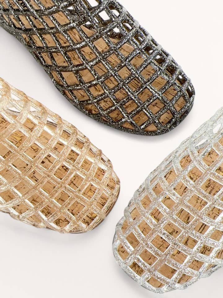 CCOCCI - Wholesale Sandals - Women's - METEOR-28 JELLY WOVEN MESH SLIP-ON FLAT SANDALS0