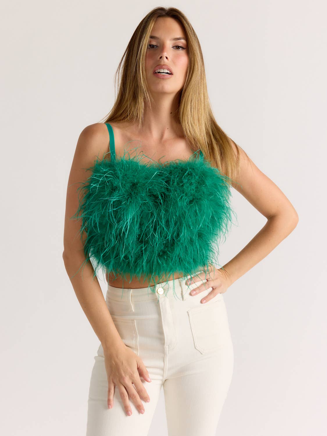 Da Veamor - Wholesale Bustier - Women's - STEPHANIE Bustier Top with Ostrich Feather0