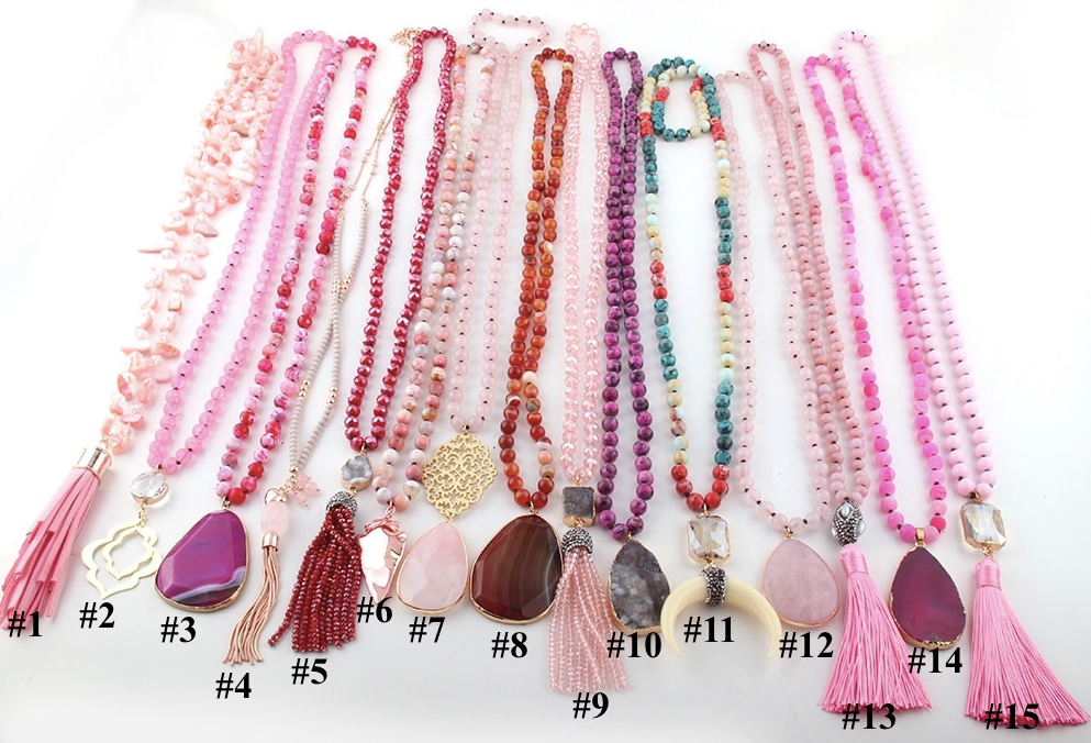 Kate Tuesday Jewelry - Wholesale Beaded/Pearl Necklace - Pink Statement Piece Necklaces2