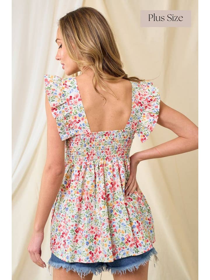 lovely melody - Wholesale Blouse - Women's - LMT3794PL-PLUS SIZE Ava Floral print top6