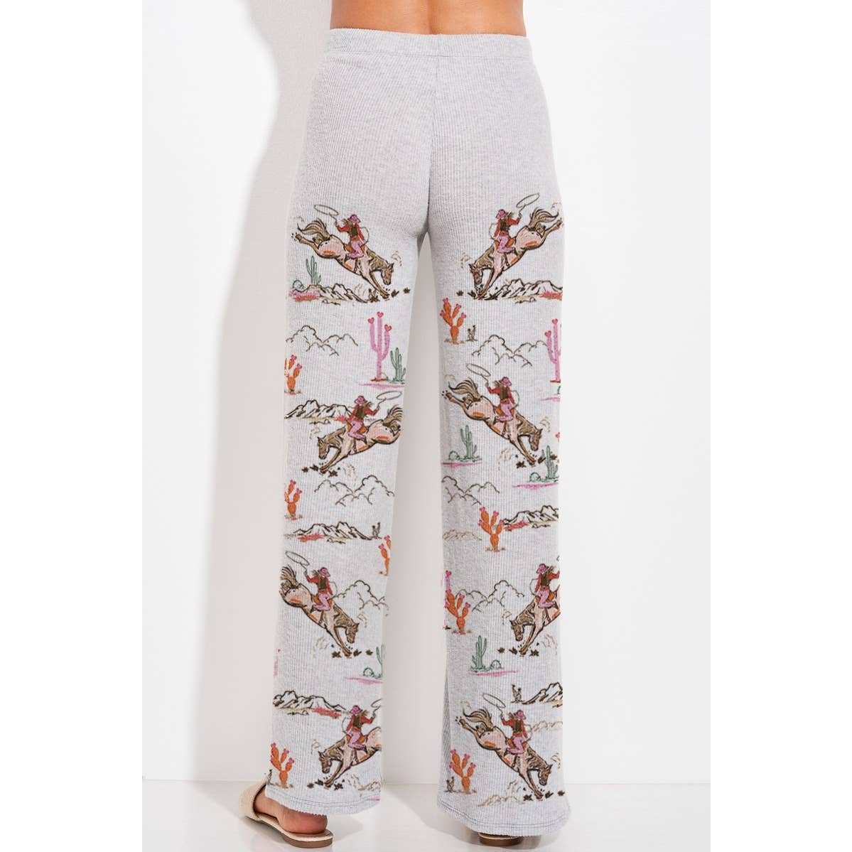 Phil Love - Wholesale Lounge Set - Women's - Desert Cowgirl Print Rib Hoodie Loungewear Set 17