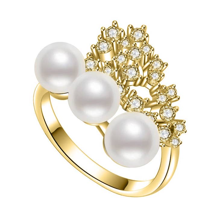 New Yorker ferskvandsperle Ring WR00127 | Bryllupsserie for engroshandel hos PEARLY LUSTRE