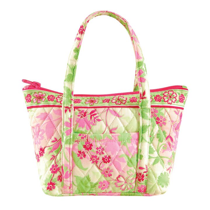 SALE Eden Pink Floral Tote Bag 9.5" x 6" for wholesale by C&F Home