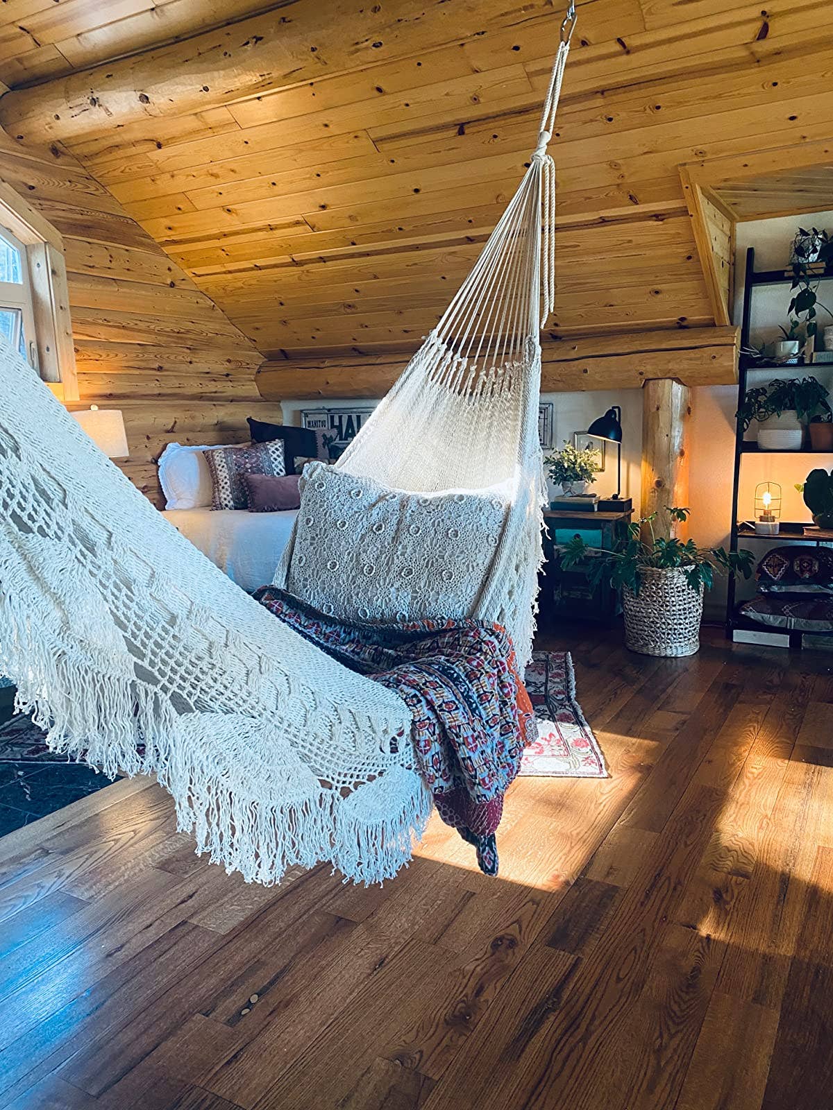 Mission Hammocks – Rede por atacado – Rede de macramê branca estilo boho chic com franjas3