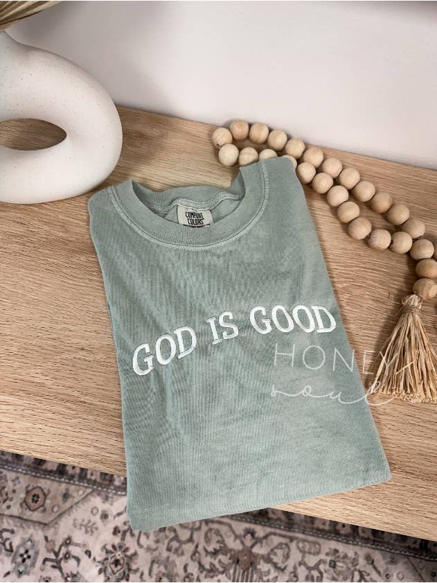 Honey Soul LLC - Wholesale T-Shirt - Women's - Embroidered GOD IS GOOD Tee5