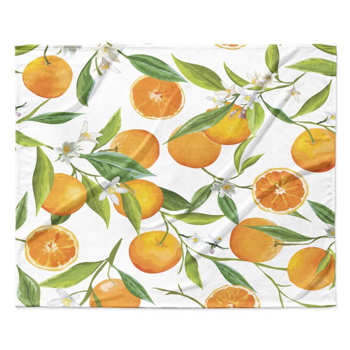 Orange Vines Fleece Blanket for wholesale by NOSO Home