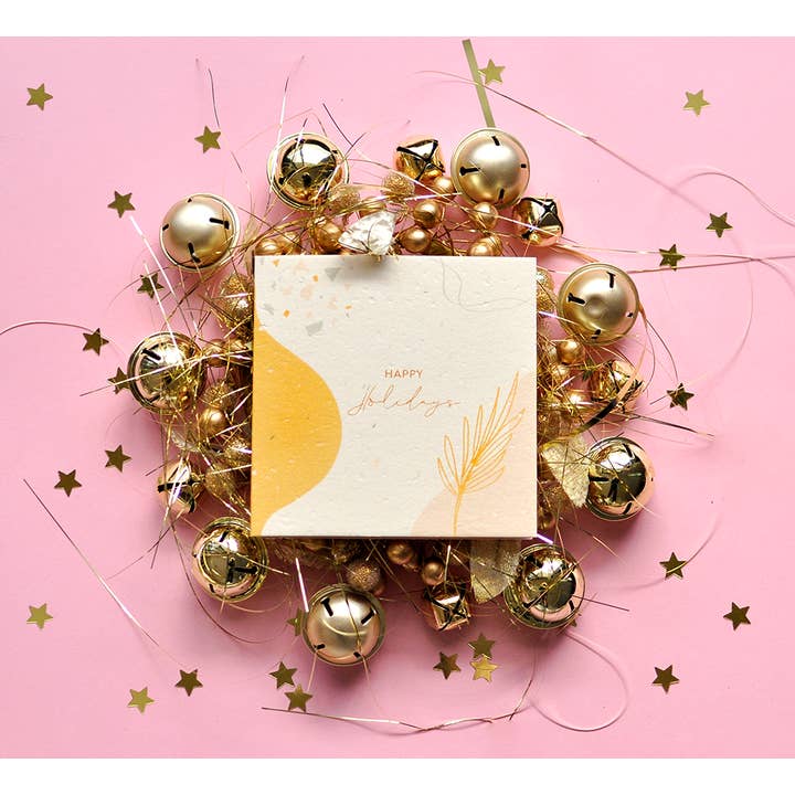 Happy Holidays Plantable Greeting Card - Single for wholesale by Nurturing Nature Cards