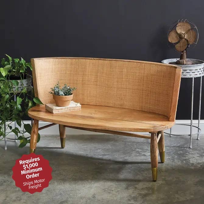 CTW Home Collection - Wholesale Bench - Ingram Cane Back Bench