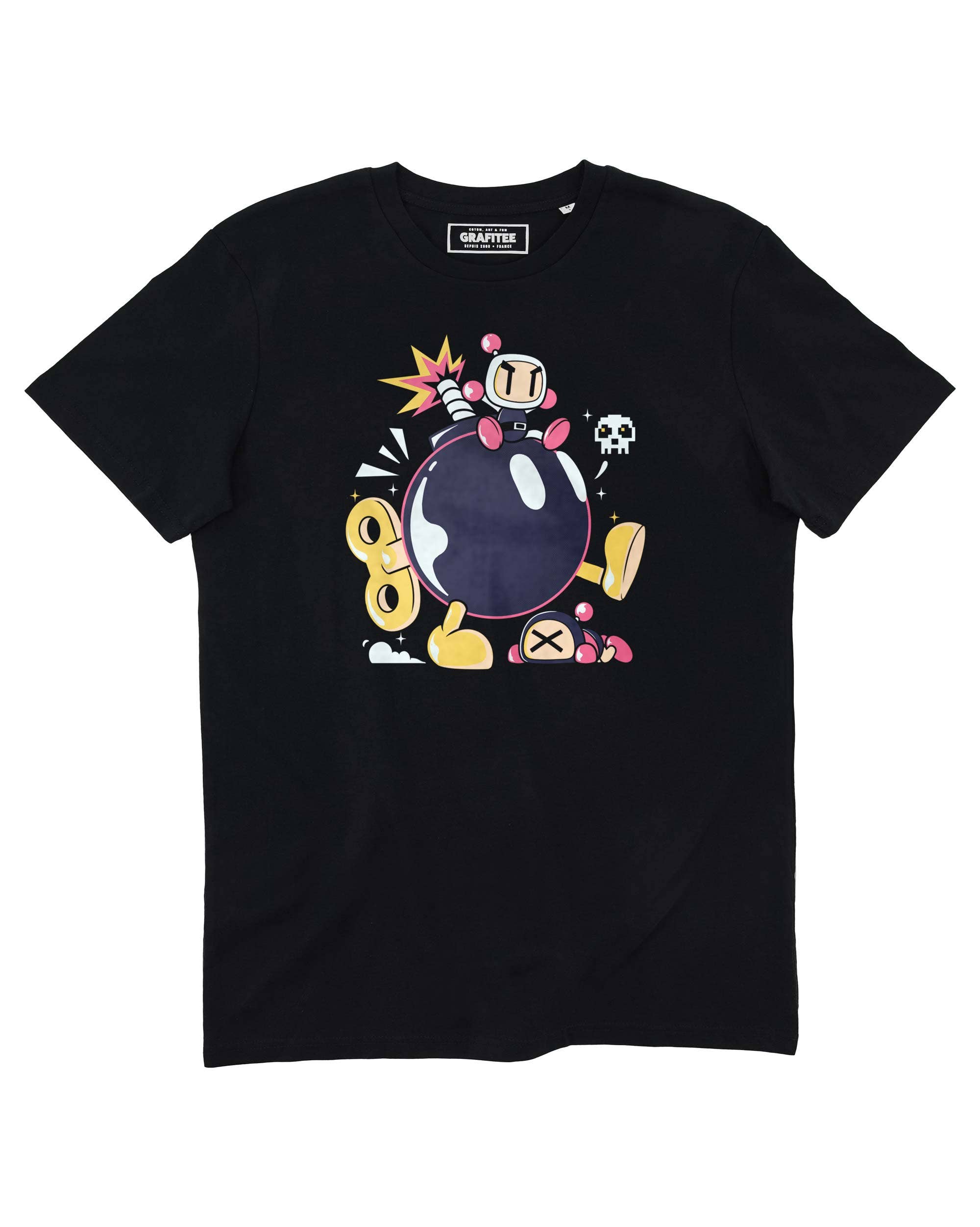 Schwarz Bob-omb T-Shirt – Nintendo Bob-Omb Mario T-Shirt für den Großhandel auf Faire0