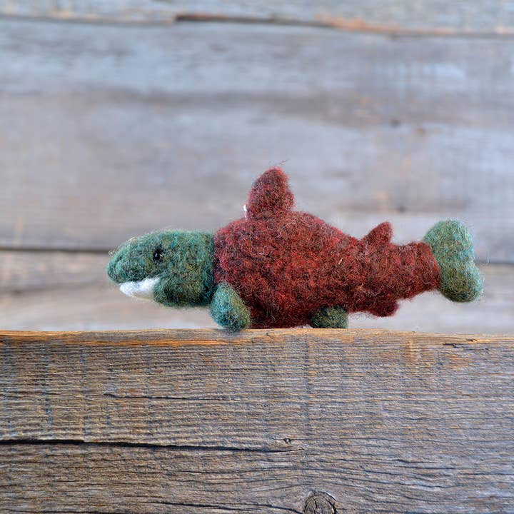 Needle Felting Kit- Spawning Salmon Ornament for wholesale by The General Bean