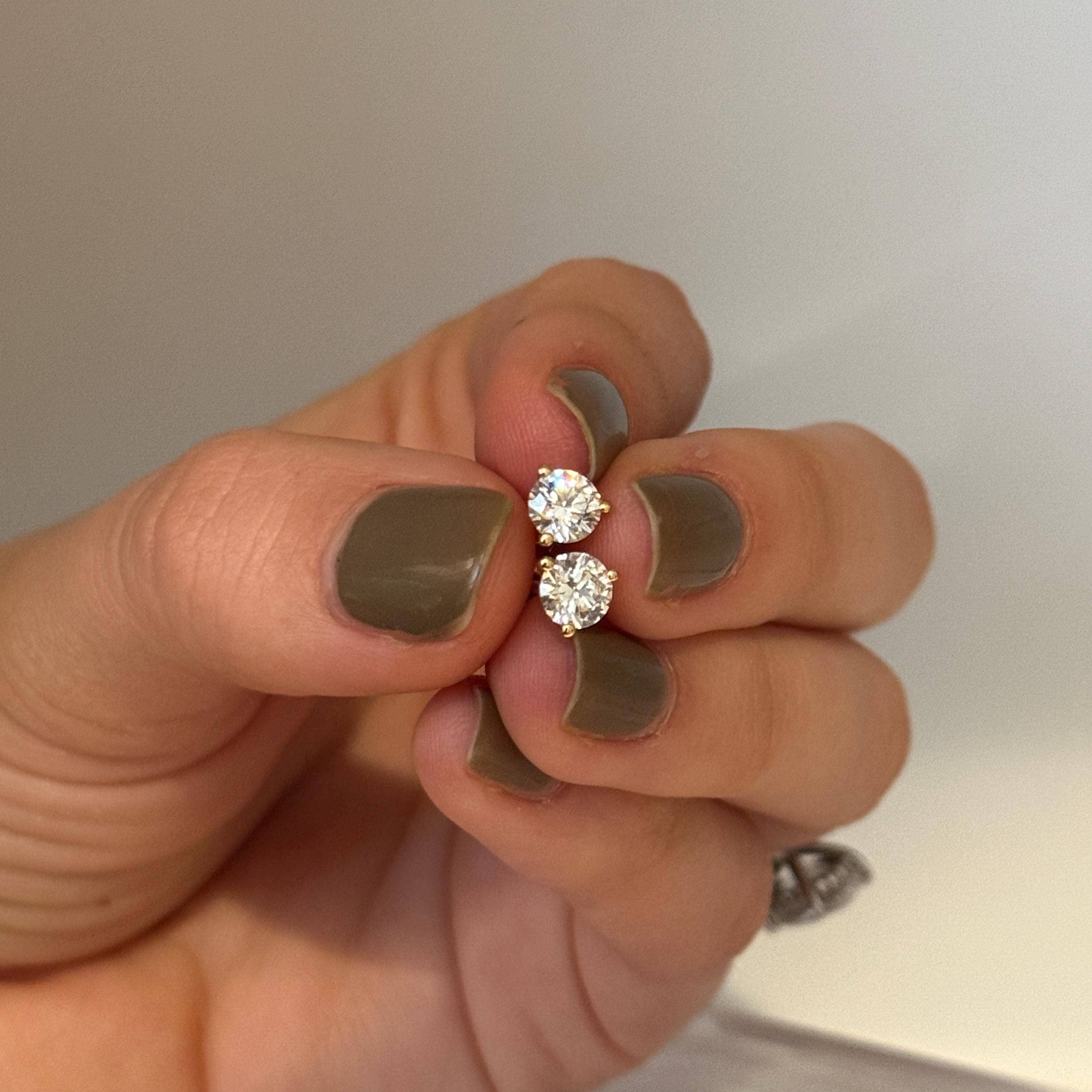 Elegant Jewels LLC - Wholesale Stud/Post Earrings - 1 CTW Round Lab Grown Diamond Stud Earrings 14K Gold2