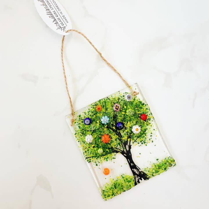 Blooming Tree Suncatcher/Ornament for wholesale by Glass Girl Studio